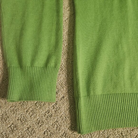 NWOT LL BEAN Women's Cardigan SZ Large Green Sweater Lightweight Office Travel - Picture 8 of 13